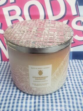 BBW Strawberry Daiquiri Large 3 Wick Candle Home Fragrance Decor